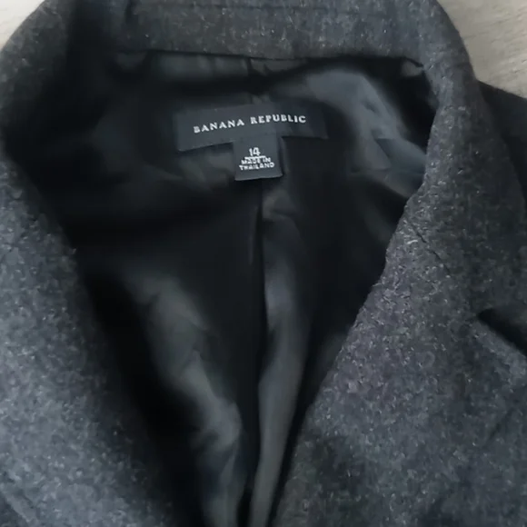 Banana Republic grey short puffy sleeve Blazer size 14 - Picture 3 of 11